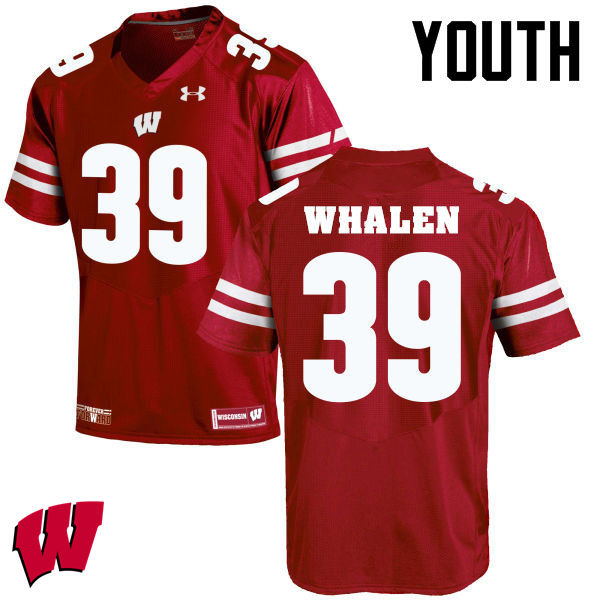 Wisconsin Badgers Youth #30 Jake Whalen NCAA Under Armour Authentic Red College Stitched Football Jersey DT40T37NT